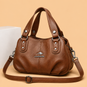 Premium 3-Layer Women’s Handbag (Brown)