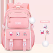 Kids Backpack Children School Bags for Girls Orthopedic Waterproof Primary Schoolbag Book Bag (pink)