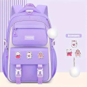 Kids Backpack Children School Bags Waterproof Primary Schoolbag Book Bag (purple)