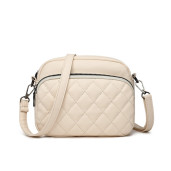 3 Zipper Crossbody CAR-7 for Women | Elegant Bag (Cream)