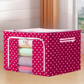 Oxford cloth large capacity fabric storage box storage basket(RED)