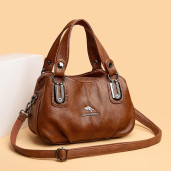 Premium 3-Layer Women’s Handbag (Brown)